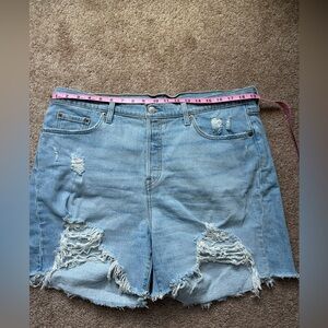 Levi’s 501 Original Distressed Light Blue Denim Shorts